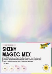 FOLIA Dekorkarton szett fóliával, irizáló, 25x35 cm, 6+6 lap, FOLIA