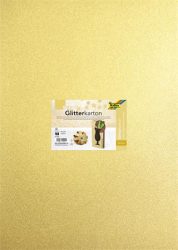 FOLIA Dekorkarton tömb, csillámos, 1 oldalas, 50x70 cm, 300g, 5 lap, FOLIA, arany