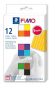   FIMO Gyurma, készlet, 12x25 g, égethető, FIMO "Soft Basic", 12 különböző szín