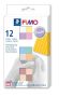   FIMO Gyurma, készlet, 12x25 g, égethető, FIMO "Soft Pastel" 12 különböző szín