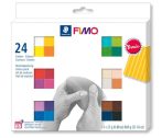   FIMO Gyurma, készlet, 24x25g, égethető,  FIMO "Soft Basic", 24 különböző szín