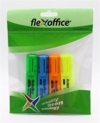 FLEXOFFICE Szövegkiemelő készlet, 1-4 mm, FLEXOFFICE "HL05", 4 különböző szín FLEXOFFICE Szövegkiemelő készlet, 1-4 mm, FLEXOFFICE "HL05", 4 különböző szín
