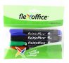   FLEXOFFICE Alkoholos marker, 1,5 mm, kúpos, FLEXOFFICE "PM03", 4 különböző szín
