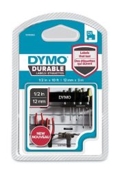 DYMO Feliratozógép szalag, 12 mm x 3 m, tartós, DYMO "D1", fekete-fehér DYMO Feliratozógép szalag, 12 mm x 3 m, tartós, DYMO "D1", fekete-fehér