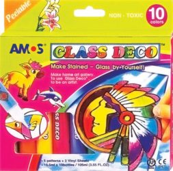 AMOS Üvegfóliafesték készlet, AMOS, 10 különböző szín AMOS Üvegfóliafesték készlet, AMOS, 10 különböző szín