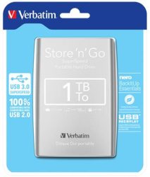 VERBATIM 2,5" HDD (merevlemez), 1TB, USB 3.0, VERBATIM, ezüst VERBATIM 2,5" HDD (merevlemez), 1TB, USB 3.0, VERBATIM, ezüst