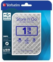 VERBATIM 2,5" HDD (merevlemez), 1TB, USB 3.0, VERBATIM "Store n Go", ezüst VERBATIM 2,5" HDD (merevlemez), 1TB, USB 3.0, VERBATIM "Store n Go", ezüst