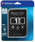 VERBATIM 2,5" HDD (merevlemez), 1TB, USB 3.0, VERBATIM "Store n Go", fekete VERBATIM 2,5" HDD (merevlemez), 1TB, USB 3.0, VERBATIM "Store n Go", fekete