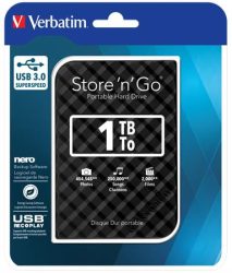 VERBATIM 2,5" HDD (merevlemez), 1TB, USB 3.0, VERBATIM "Store n Go", fekete VERBATIM 2,5" HDD (merevlemez), 1TB, USB 3.0, VERBATIM "Store n Go", fekete