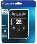 VERBATIM 2,5" HDD (merevlemez), 2TB, USB 3.0, VERBATIM "Store n Go", fekete VERBATIM 2,5" HDD (merevlemez), 2TB, USB 3.0, VERBATIM "Store n Go", fekete