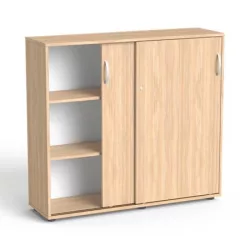 MAYAH Szekrény, 3 rendező magas, tolóajtós, polcos, MAYAH "Freedom SV-13",  tölgy