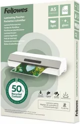 FELLOWES Meleglamináló fólia, 80 mikron, A5, fényes, 100 db, FELLOWES "Light"