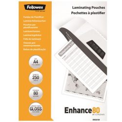 FELLOWES Meleglamináló fólia, 80 mikron, A4, fényes, 250 db, FELLOWES FELLOWES Meleglamináló fólia, 80 mikron, A4, fényes, 250 db, FELLOWES