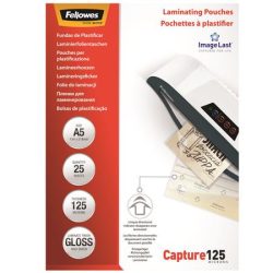 FELLOWES Meleglamináló fólia, 125 mikron, A5, fényes, 25 db, FELLOWES FELLOWES Meleglamináló fólia, 125 mikron, A5, fényes, 25 db, FELLOWES