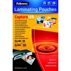 FELLOWES Meleglamináló fólia, 125 mikron, 54x86 mm, fényes, 50 db, FELLOWES FELLOWES Meleglamináló fólia, 125 mikron, 54x86 mm, fényes, 50 db, FELLOWES