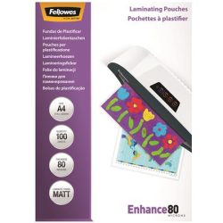 FELLOWES Meleglamináló fólia, 80 mikron, A4, matt, 100 db, FELLOWES FELLOWES Meleglamináló fólia, 80 mikron, A4, matt, 100 db, FELLOWES