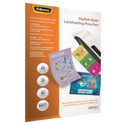 FELLOWES Meleglamináló fólia, 80 mikron, A3, matt, 25 db, FELLOWES, "Admire Stylish" FELLOWES Meleglamináló fólia, 80 mikron, A3, matt, 25 db, FELLOWES, "Admire Stylish"