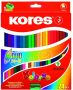   KORES Színes ceruza készlet, kétvégű, háromszögletű, KORES "Duo", 48 különböző szín