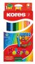   KORES Színes ceruza készlet, háromszögletű, vastag, KORES "Jumbo", 12 különböző szín