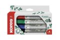   KORES Tábla- és flipchart marker készlet, vágott, KORES "Eco K-Marker", 4 különböző szín