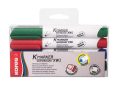   KORES Tábla- és flipchart marker készlet, 1-3 mm, kúpos, KORES "K-Marker", 4 különböző szín