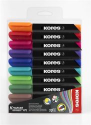 KORES Alkoholos marker, 3 mm, kúpos, KORES "K-Marker XP1", 10 különböző szín
