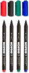 KORES Alkoholos marker készlet, CD/DVD, 1 mm, KORES, 4 különböző szín KORES Alkoholos marker készlet, CD/DVD, 1 mm, KORES, 4 különböző szín