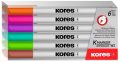   KORES Tábla- és flipchart marker készlet, 1-3 mm kúpos, KORES "K-Marker", 6 különböző szín