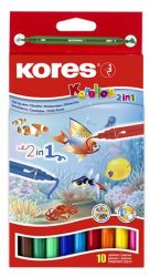 KORES Filctoll készlet, 1-3 mm, kétvégű, kimosható, KORES "Korellos 2in1", 10 különböző szín KORES Filctoll készlet, 1-3 mm, kétvégű, kimosható, KORES "Korellos 2in1", 10 különböző szín