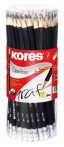 KORES Grafitceruza radírral, HB, háromszögletű, KORES KORES Grafitceruza radírral, HB, háromszögletű, KORES