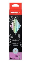 KORES Grafitceruza készlet, radírral, HB, háromszögletű, KORES "Grafitos Style Pastel" KORES Grafitceruza készlet, radírral, HB, háromszögletű, KORES "Grafitos Style Pastel"