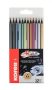   KORES Színes ceruza készlet, háromszögletű, KORES "Kolores Style Metallic", 12 metál szín