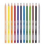   KORES Színes ceruza készlet, háromszögletű, 1 grafittal, 1 hegyezővel, KORES "KOLORES Twist & Turn", 12 különböző szín
