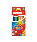 KORES Színes ceruza készlet, háromszögletű, jumbo, KORES "Kolores Jumbo", 24 különböző szín KORES Színes ceruza készlet, háromszögletű, jumbo, KORES "Kolores Jumbo", 24 különböző szín