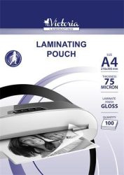VICTORIA OFFICE Meleglamináló fólia, 75 mikron, A4, fényes, VICTORIA OFFICE VICTORIA OFFICE Meleglamináló fólia, 75 mikron, A4, fényes, VICTORIA OFFICE