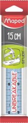 MAPED Vonalzó, műanyag, törhetetlen, 15 cm, MAPED "Study Unbreakable", vegyes színek MAPED Vonalzó, műanyag, törhetetlen, 15 cm, MAPED "Study Unbreakable", vegyes színek