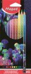 MAPED Színes ceruza készlet, háromszögletű, MAPED "Deepsea Paradise", 12 különböző szín MAPED Színes ceruza készlet, háromszögletű, MAPED "Deepsea Paradise", 12 különböző szín