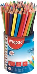MAPED Színes ceruza készlet, háromszögletű, ceruzatartó, MAPED "School Peps"