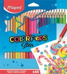   MAPED Színes ceruza készlet, háromszögletű, MAPED "Color'Peps Star", 48 különböző szín