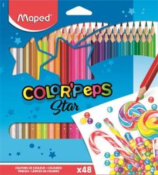 MAPED Színes ceruza készlet, háromszögletű, MAPED "Color'Peps Star", 48 különböző szín