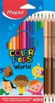 MAPED Színes ceruza készlet, háromszögletű, MAPED "Color'Peps World", 12 különböző szín + 3 kétvégű bőrtónus ceruza MAPED Színes ceruza készlet, háromszögletű, MAPED "Color'Peps World", 12 különböző szín + 3 kétvégű bőrtónus ceruza