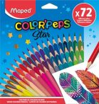   MAPED Színes ceruza készlet, háromszögletű, MAPED "Color'Peps Star", 72 különböző szín
