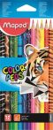   MAPED Színes ceruza készlet, háromszögletű, MAPED "Color'Peps Animal", 12 különböző szín