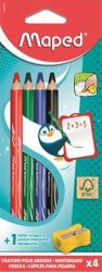 MAPED Táblaceruza készlet, fehértáblához, MAPED, 4 féle szín, hegyezővel MAPED Táblaceruza készlet, fehértáblához, MAPED, 4 féle szín, hegyezővel