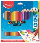 MAPED Akvarell ceruza készlet, háromszögletű, ecsettel, MAPED "Color'Peps", 24 különböző szín MAPED Akvarell ceruza készlet, háromszögletű, ecsettel, MAPED "Color'Peps", 24 különböző szín