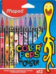 MAPED Filctoll készlet, 2,8 mm, kimosható, MAPED "Color'Peps Monster" 12 különböző szín MAPED Filctoll készlet, 2,8 mm, kimosható, MAPED "Color'Peps Monster" 12 különböző szín