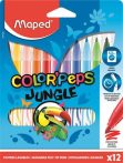 MAPED Filctoll készlet, 2,8 mm, kimosható, MAPED "Color'Peps Jungle", 12 különböző szín MAPED Filctoll készlet, 2,8 mm, kimosható, MAPED "Color'Peps Jungle", 12 különböző szín