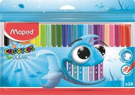 MAPED Filctoll készlet, 2 mm, kimosható, MAPED "Color'Peps Ocean", 24 különböző szín MAPED Filctoll készlet, 2 mm, kimosható, MAPED "Color'Peps Ocean", 24 különböző szín