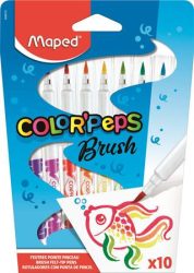 MAPED Filctoll készlet, kimosható, ecsetjellegű, MAPED "Color ’Peps Brush", 10 különböző szín MAPED Filctoll készlet, kimosható, ecsetjellegű, MAPED "Color ’Peps Brush", 10 különböző szín