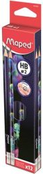 MAPED Grafitceruza radírral, HB, háromszögletű, MAPED "Deepsea Paradise", 12 darab MAPED Grafitceruza radírral, HB, háromszögletű, MAPED "Deepsea Paradise", 12 darab